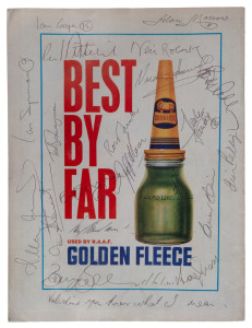 1966 ST KILDA GRAND FINAL WIN: Ross Oakley's personal copy of the 1966 Grand Final Football Record, with nineteen autographs on the back including players such as St Kilda's Ian Cooper, Alan Morrow, Ian Synman, Kevin Neale, Bob Murray, Ian Stewart, Verdun