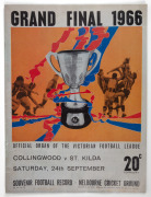 1966 ST KILDA GRAND FINAL WIN: Ross Oakley's personal copy of the 1966 Grand Final Football Record, with nineteen autographs on the back including players such as St Kilda's Ian Cooper, Alan Morrow, Ian Synman, Kevin Neale, Bob Murray, Ian Stewart, Verdun - 2