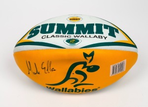 MARK ELLA: Signature on "SUMMIT - Classic Wallaby" rugby ball.