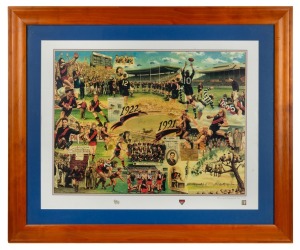 "FAREWELL TO WINDY HILL" colour lithograph from an original oil painting by Jamie Cooper. Framed and glazed, 80 x 96cm overall.