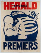 CARLTON: 1979 and 1981 Carlton Premiership posters by WEG; together with a 1977 Centenary Test programme&nbsp;and ticket and a small collection of stamps.&nbsp; - 2