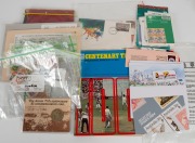 CARLTON: 1979 and 1981 Carlton Premiership posters by WEG; together with a 1977 Centenary Test programme&nbsp;and ticket and a small collection of stamps.&nbsp; - 3