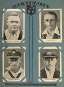 AMALGAMATED PRESS LTD: 1932 "Australian & English Cricket Stars" complete set [32] loosely inserted into special "'Triumph' and 'Champion' Test Match Souvenir Album" showing details of the forthcoming season, including the Ashes ('Bodyline') series; album - 2