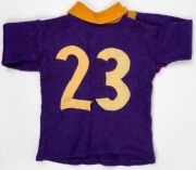 Ross Oakley's Wesley football guernsey, worn during the 1959-61 seasons in which the Wesley team won all three Associated Public Schools Premierships. Accompanied by a combined APS guernsey worn against the High Schools team, together with his 1961 Triple - 3