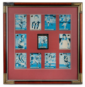 1994 SELECT AFL CARDS: Framed display comprising eleven cards - Select Gold Series Gavin Brown, Nathan Buckley, Wayne Carey, Jason Dunstall, Tony Modra, Paul Roos, Stephen Kernahan, Garry Hocking, Paul Salmon, and Gavin Wanganeen, as well as Select Legend