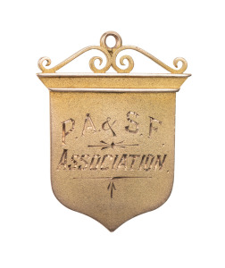PORT ADELAIDE & SUBURBAN FOOTBALL ASSOCIATION,&nbsp;award medal in gold (9ct; 4.15g), by N.V.Rodgers, scroll and ring top suspension, obverse inscribed, 'P.A. & S.F. / Association.', reverse inscribed, 'Presented to / E.A.Olsen / As a mark / of appreciation / 