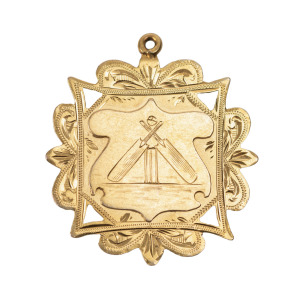ADAMINABY CRICKET CLUB, (N.S.W.) prize fob in gold (9ct; 5.25g), by RI, ring top suspension, reverse inscribed, 'A.C.C. / 1907-08. / Presd By / W.H.West. Esq. / To / A.Osmond. / Best Average'. Very fine.