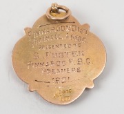 PINNAROO 1920 & 1921 PREMIERSHIP MEDALS and 1920 MOST IMPROVED PLAYER MEDAL, all awarded to S.H. FOSTER: - 5