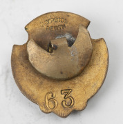 KALGOORLIE CITY FOOTBALL CLUB membership badges for 1930 by Stokes of Melbourne, and for 1936 by Cumpston, Perth; both with the club magpie mascot depicted in enamel on the obverse; numbered "23" and "63" respectively on the reverse. (2). The club is base - 5
