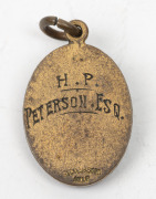 FEDERAL FOOTBALL ASSOCIATION LIFE MEMBER'S fob by Stokes & Sons, circa 1930. Engraved on reverse to H.P. PETERSON Esq. The Federal Football League which at the time of its formation was known as the Federal Football Association was established in April 1 - 2