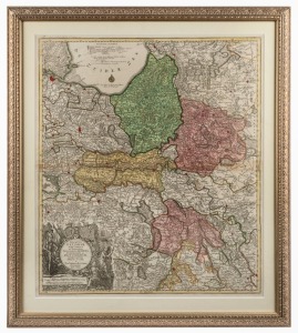 [THE NETHERLANDS] Joachim Ottens,Tobias Conrado Lottero, Ducatus Geldriae nova tabula in tetrarchias Noviomagi, Arnhemii, Ruremondae ac Zutphaniae Comitatum, Tobias Conrado Lottero, 1765, 58 x 50cm, 72 x 64cm overall.