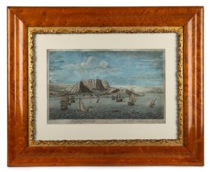 "THE CAPE OF GOOD HOPE" antique hand-coloured engraving, attractively framed and mounted 26 x 40cm, 55 x 67cm overall
