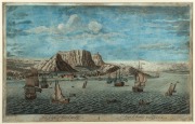 "THE CAPE OF GOOD HOPE" antique hand-coloured engraving, attractively framed and mounted 26 x 40cm, 55 x 67cm overall - 2