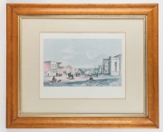 Three assorted framed pictures, including a facsimile print of Melbourne, an oil painting of Mount Warning, and a watercolour of Parliament House in Melbourne, ​​​​​​​the largest 53 x 65cm overall - 3