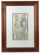 GERRARD GEORGE LANTS (1927-1998), (the miners), pencil sketch on paper, signed lower left "Lants", ​​​​​​​37 x 21cm, 73 x 54cm overall