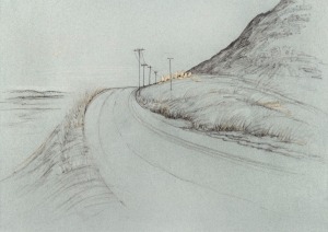 ELIZABETH DURACK (1915-2000), Old Wyndham Cemetery, pencil and collage on paper, signed centre right "Elizabeth Durack, '81", 37 x 52cm overall, 62 x 75cm overall