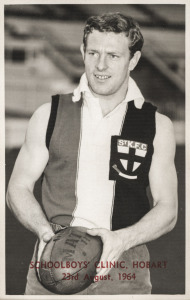 A collection of original photographs, including a very rare example of Oakley in St Kilda uniform titled 'SCHOOLBOYS CLINIC, HOBART 23rd August, 1964', together with other examples of action photographs featuring Oakley. (Approx. 30 photographs)