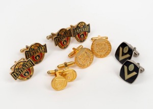 Group of five pairs of cufflinks, including VFL, AFL, and AFL Centenary&nbsp;motifs.
