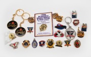 Barry Round's Williamstown F.C. life membership pin badge, as well as twenty-two other items including his Footscray F.C. cufflinks, Warragul F.C. Past Players & Officials pin badges, E.J. Whitten Foundation/1999 Brownlow Medal Dinner/Central District F.C