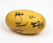 A souvenir rubber "SKILBALL" football signed at a charity event, circa 1985 by Terry Daniher, Ricky Kennedy, Kevin Sheedy, Kevin Bartlett, Lorenzo 'Laurie' Serafini and several others. - 4