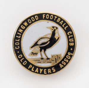 COLLINGWOOD FOOTBALL CLUB "OLD PLAYERS ASSOCIATION" brass and enamel badge (button reverse), circa 1960s, by Stokes.
