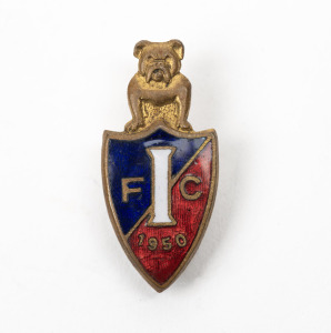 FOOTSCRAY FOOTBALL CLUB: 1950 Players & Staff Interstate Trip badge, by K.G. Luke; numbered "52" on reverse. The only example we have offered.