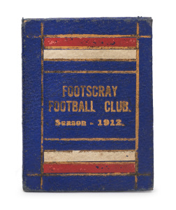 FOOTSCRAY: 1912 Membership ticket (#261) with fixture list, office bearers and holes punched for games attended.