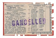 FOOTSCRAY: 1934 Membership ticket (#312) with fixture list, office bearers and holes punched for games attended. Handstamped "CANCELLED". - 2
