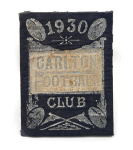 CARLTON FOOTBALL CLUB: 1930 Membership ticket (#674) with fixture list, office bearers and holes punched for games attended.