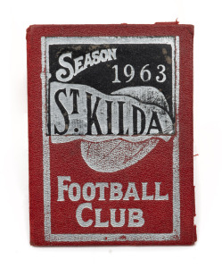 ST. KILDA FOOTBALL CLUB: 1963 Membership ticket (#1171) with fixture list, office bearers and holes punched for games attended. Issued in the name of John McCarthy.