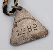 1957&nbsp;COLLINGWOOD Membership fob (#1289) by K.G. Luke., with original black & white lanyard. - 2