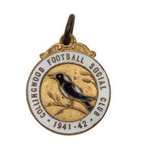 "COLLINGWOOD FOOTBALL SOCIAL CLUB 1941-42" membership fob, numbered "105" on reverse; in very good condition.
