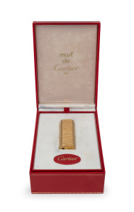 CARTIER tri-coloured 18ct gold cased cigarette lighter in original Cartier box with papers