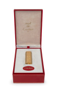 CARTIER tri-coloured 18ct gold cased cigarette lighter in original Cartier box with papers