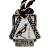 1959&nbsp;COLLINGWOOD&nbsp;FOOTBALL CLUB Membership fob (#1289) by Swann & Hudson; with original black & white lanyard.