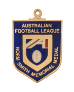 NORM SMITH MEDAL PROOF: A1990 Proof of the Norm Smith Medal with the new AFL logo, from the collection of sculptor/die-sinker Jeff Rae who has signed the Certificate of Authenticity that accompanied this medal when it was acquired by the present vendor in