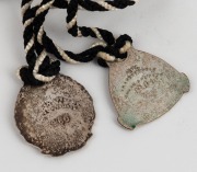 COLLINGWOOD FOOTBALL CLUB&nbsp;1960 and 1961 Membership fobs, both for member #1289, and both with original black & white lanyards. (2). - 2