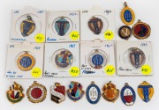 VICTORIAN FOOTBALL ASSOCIATION Membership fobs: a collection comprising of 1948, 1950, 1952, 1954, 1957 - 1967, 1969 and 1971, plus an early undated "Big V" lapel badge. (Total: 18 items).