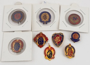 SANDHURST FOOTBALL CLUB 1926 - 1976 Membership badges, fobs or pins, all different. (9).