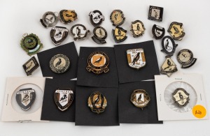 CENTRAL BROKEN HILL FOOTBALL CLUB (The Magpies): 1939 - 1973 Membership badges and stickpins; a nice range, with a little duplication, (24 items).