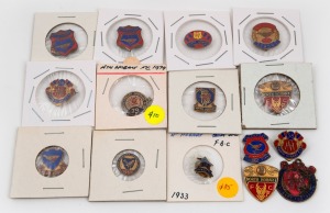 NORTH HOBART FOOTBALL CLUB: 1924 - 79 group of Membership badges and stickpins; slight duplication. (15 items).