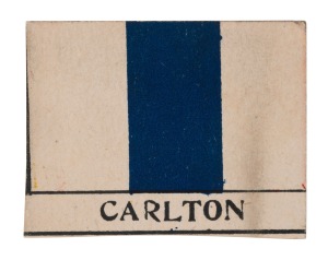 1910 Richardsons Hotel "Team Colour Fixture Cards" printed on both sides - Carlton / South Melbourne. VG condition. Rarity 10.