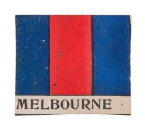 1910 Richardsons Hotel "Team Colour Fixture Cards" printed on both sides - Essendon / Melbourne. Very good condition. Rarity 10.