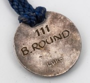 VFL 200 CLUB: 1979 membership medallion engraved '111 B. Round' on reverse. Round became a member of the illustrious 200 Club while playing for the South Melbourne Swans against his previous club, Footscray, at the Western Oval in May of 1979. - 2