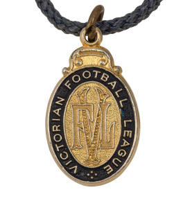 Barry Round's VFL Life Member fob, engraved on reverse 'B. Round Life Member 1984'.