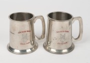 Two Southern Swans Social Club pewter tankards, one inscribed 'Presented to Barry Round - Swans v. Carlton 1-9-84', the other inscribed 'Best Player - Barry Round - V Carlton Reserves 11-5-85'. - 2