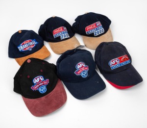 Group of six AFL Grand Final caps, comprising the years 1998, 2000 (x2), 2001, 2002, and 2003.