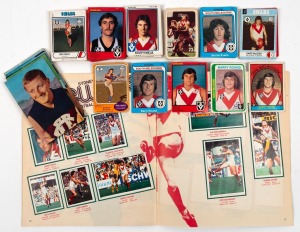 FOOTBALL CARDS: Barry Round's collection of (loose) football cards, including Scanlens (70+, including five Barry Round cards, several years represented, mixed condition), 1964 Mobil Football Photos (17), and Ardmona Big League Series 2 (18, Swans players
