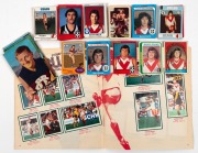 FOOTBALL CARDS: Barry Round's collection of (loose) football cards, including Scanlens (70+, including five Barry Round cards, several years represented, mixed condition), 1964 Mobil Football Photos (17), and Ardmona Big League Series 2 (18, Swans players