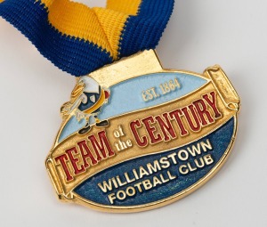 WILLIAMSTOWN F.C. TEAM OF THE CENTURY: Barry Round's 2003 Team of the Century medal.